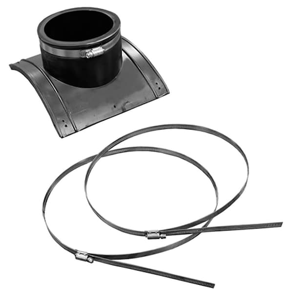 Jones Stephens Flexible PVC Saddle Tee, 6in. Plastic - 12in. Clay Saddle x 6in. Sch. 40 Cast Iron or SDR35 Inlet S26002 - main